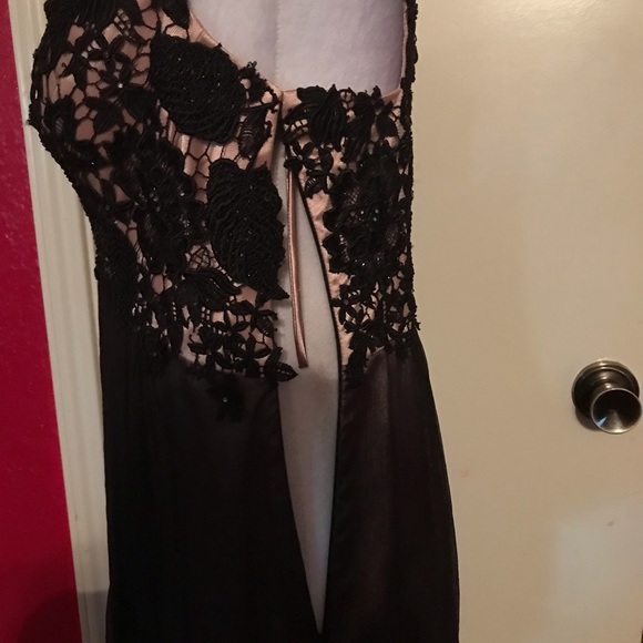 Jovani Black Beaded Silk & Lace Dress - Picture 9 of 15